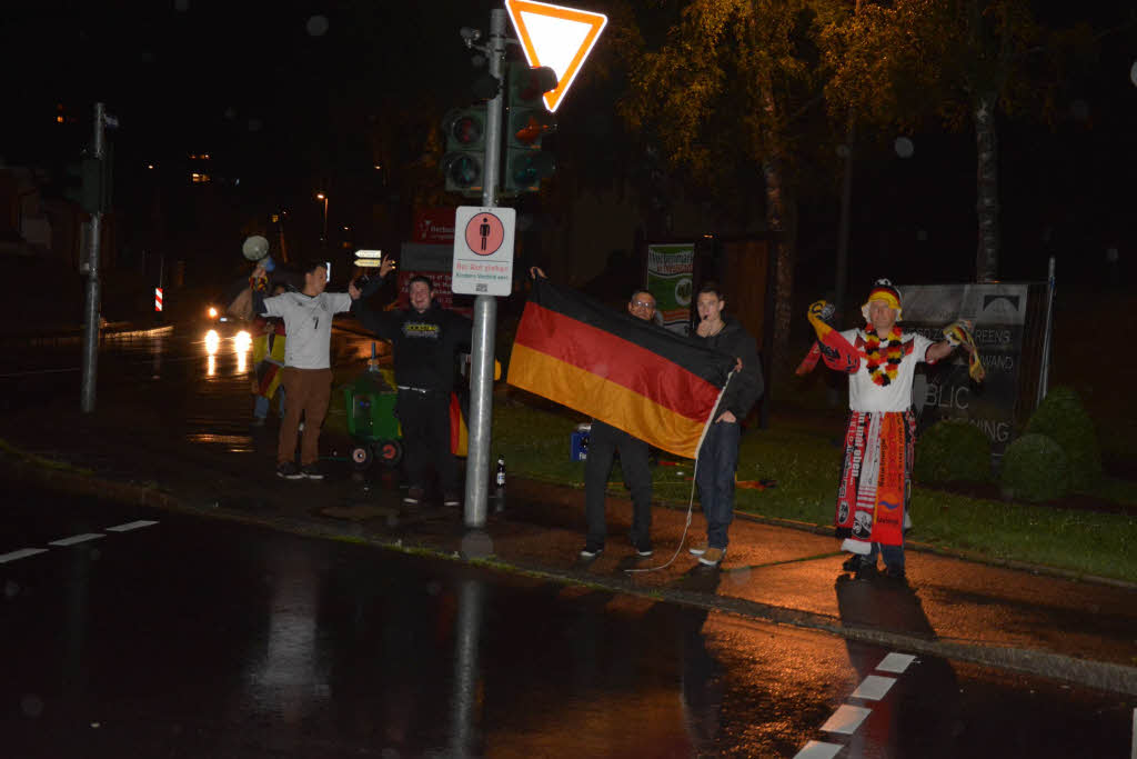 Riesiger Jubel herrschte auf den Straen in Neustadt, nachdem der WM-Titel feststand.