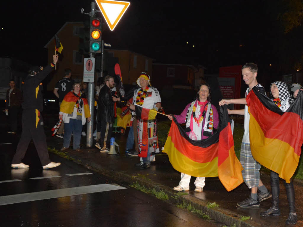 Riesiger Jubel herrschte auf den Straen in Neustadt, nachdem der WM-Titel feststand.