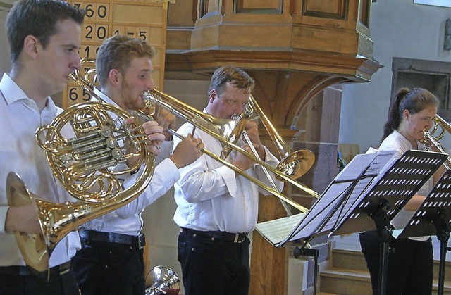 Das Ensemble Querblechein  in der Evangelischen Kirche    | Foto: R. Frey