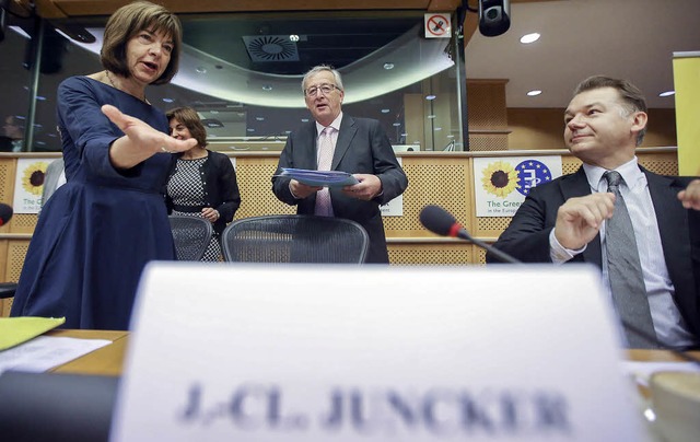 Der Kandidat zu Besuch: Jean-Claude Juncker  bei den Grnen   | Foto: AFP