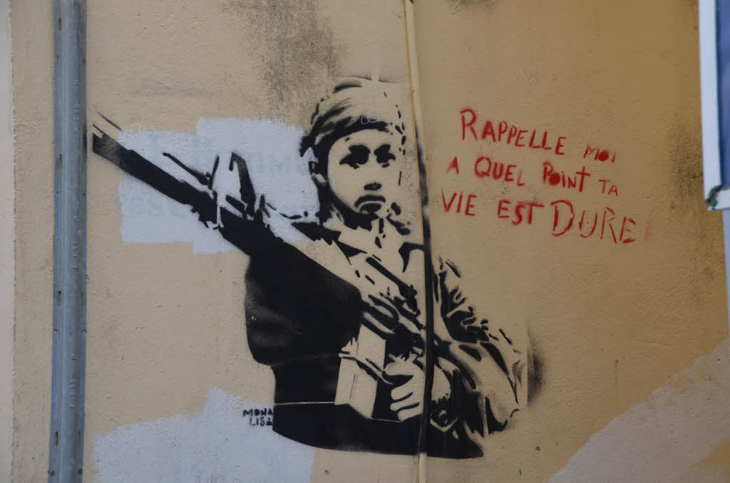 Graffiti in Calvi   – mglicherweise ein Banksy???