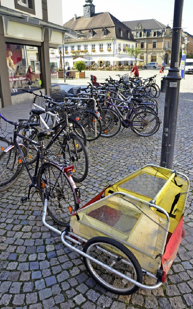 Stndig gut belegt: Fahrradabstellpltze in der Emmendinger Innenstadt.  | Foto: Gerhard Walser