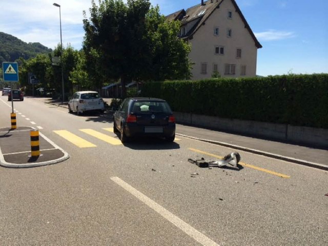 Auf dem Zebrastreifen geschah in Stein der Unfall.   | Foto: Kantonspolizei