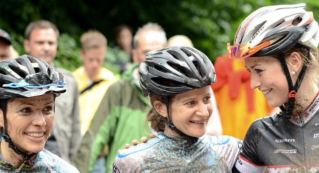 Mountainbikerin Helen Grobert (rechts)...utschen Meisterschaft in Bad Sckingen  | Foto: Rogowski
