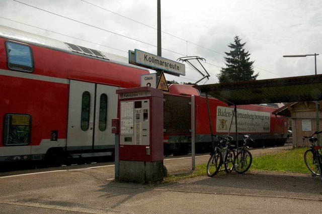 Fhrt auch knftig meistens vorbei:  Zug in Kollmarsreute.  | Foto: Gerhard Walser