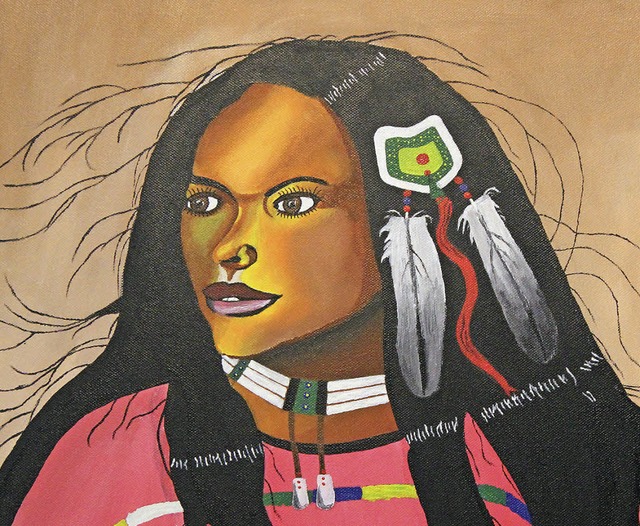Dieses Portrt einer  Indianerin schuf Gnter Bieck.   | Foto: Antje Gessner
