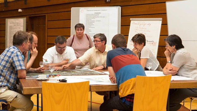 Brger und Verwaltungsmitarbeiter disk...heren Schwimmbadgelndes in Waldkirch.  | Foto: Photographer: Gabriele Zahn