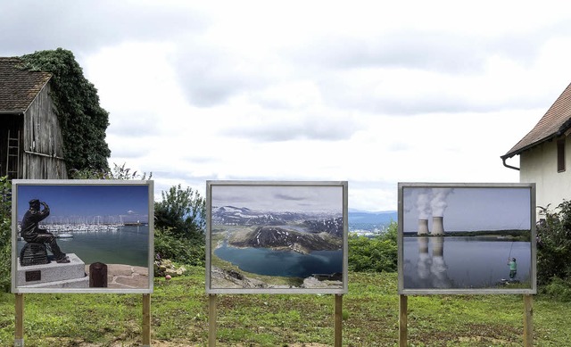 Sichtgrenzen: Die Fotogruppe Fotografi...lation an der Dorfstrae aufgestellt.   | Foto: Schoch