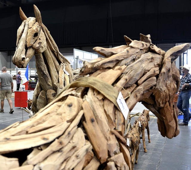 Aus Holz, aber nicht trojanisch: Pferdekunst bei der Eurocheval   | Foto: apr