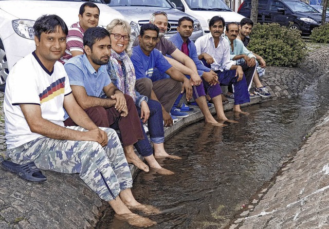 Der Arbeitskreis Asyl in Hfingen will...es, Mafusa, Quaiser, Arif und Attas.    | Foto: Lendle