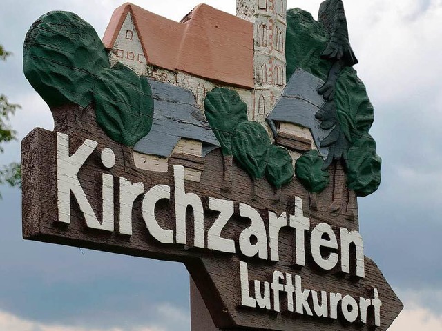 Kirchzarten wirbt am Ortseingang fr seine gute Luft.   | Foto: Kathrin Blum