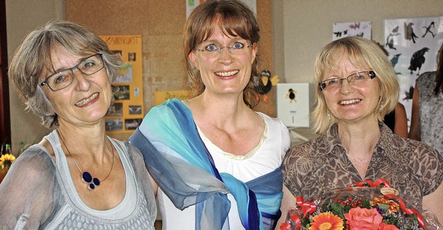 Bettina Hahn (links) und Claudia Gtli...ersckinger Grundschule verabschiedet.  | Foto: Gerd Leutenecker