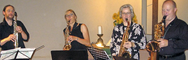 Das Saxophonquartett gastiert in der B...a-Anna Brucker, Thomas H (von links)  | Foto: Hildegard Karig