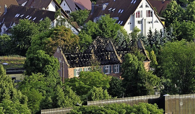 Wie knnte das Areal um das abgebrannt...chesserhaus in Staufen genutzt werden?  | Foto: Bernhard Seitz
