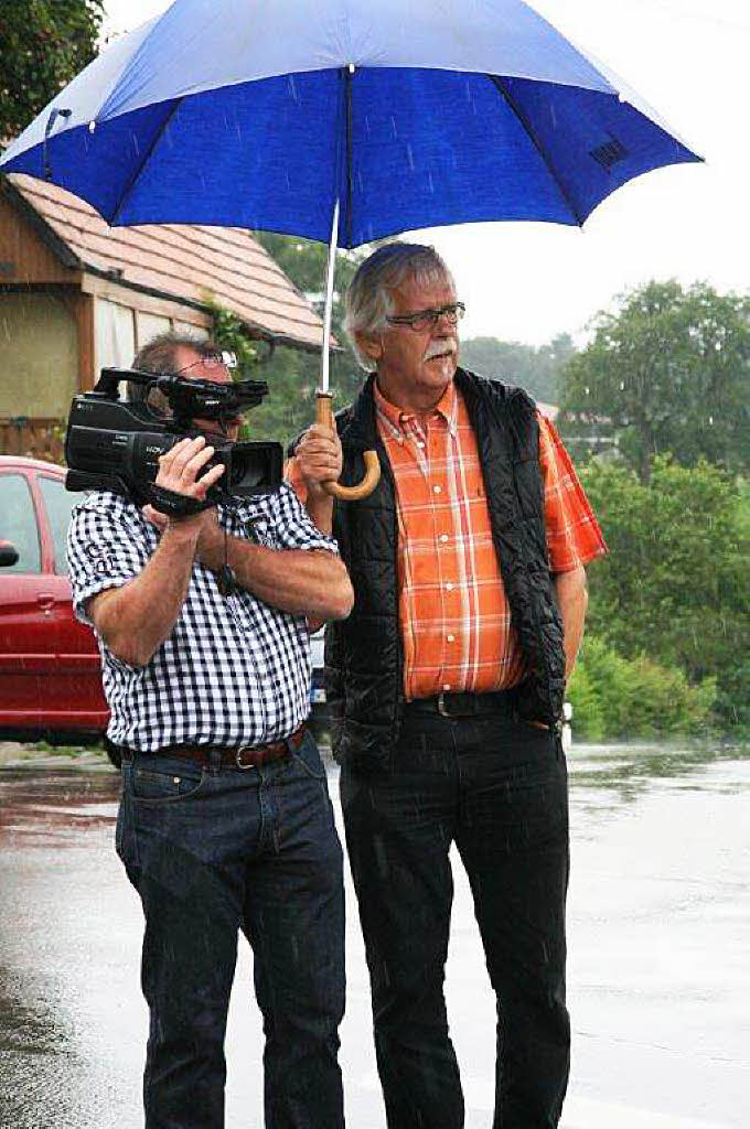 Der Regen konnte die Stimmung beim Frwehrhock in Strittmatt nicht vermiesen.