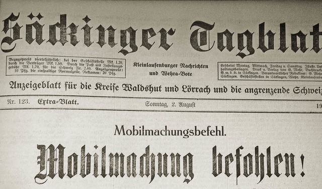Die Schlagzeile im Sckinger Tagblatt ...urRepro>irene krauss</BZ-FotoNurRepro>  | Foto: Irene Kraus