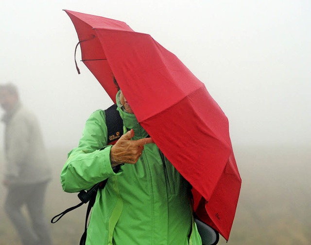 Drauen unterwegs im Juli? Nur mit Schirm.   | Foto: Patrick Seeger