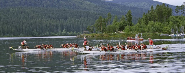 Beim Drachenbootrennen  beim Seenachts...nten spannende Lufe bestaunt werden.   | Foto: Inken Kramer
