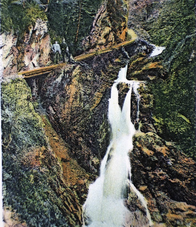 Kahlschlge in der Lotenbachklamm sorg...auf einer Postkarte um das Jahr  1910.  | Foto: Friedbert Zapf