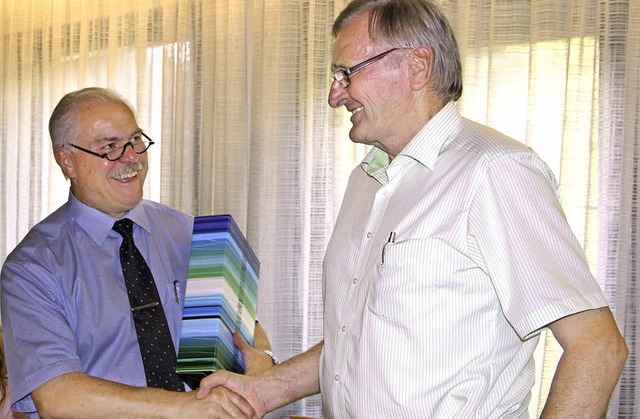 Gabriel Schweizer (links),  Vorsitzend...en Vorsitzenden Karl Anton Kunzelmann.  | Foto: herbert Trogus