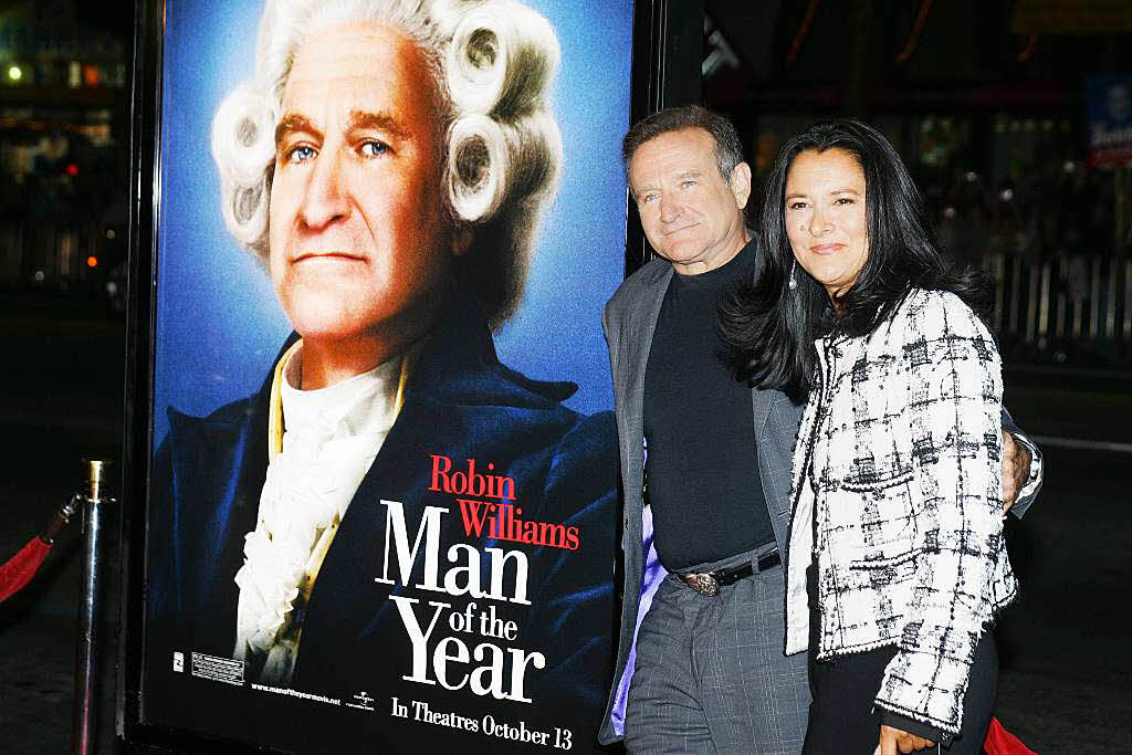2006: Robin Williams mit seiner damalige Frau Marsha Garces bei der Premiere seines Films „Man of the Year“