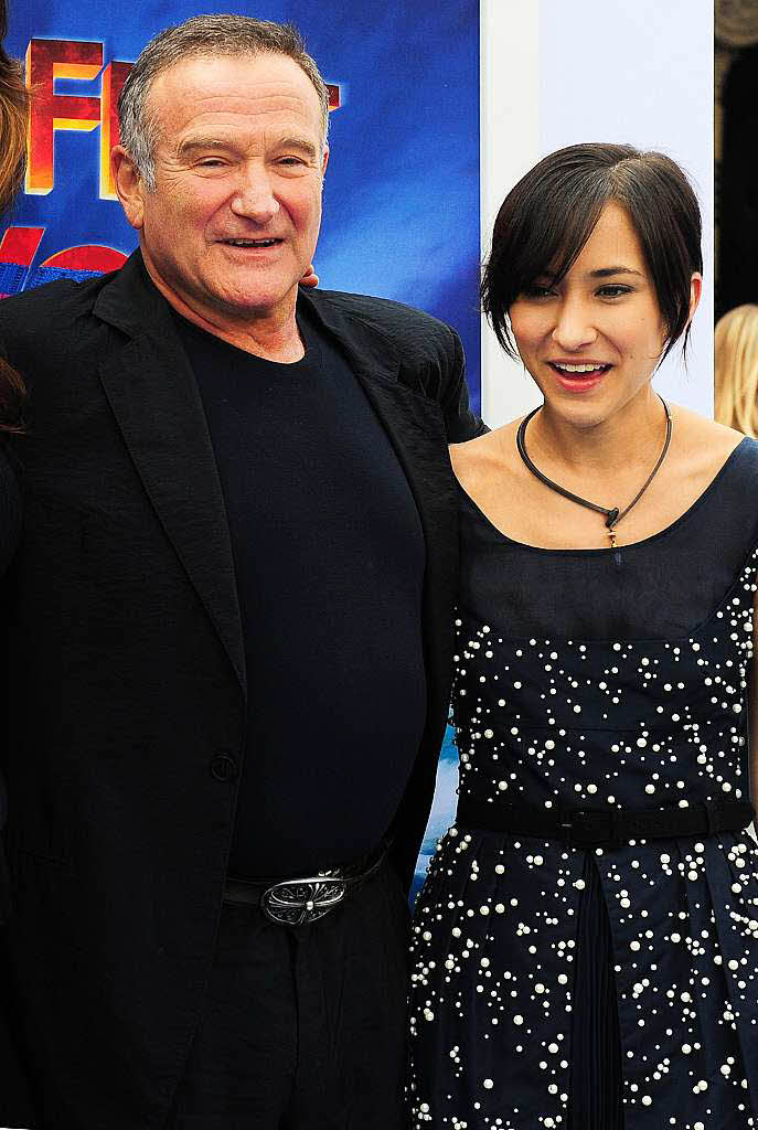 2011: Schauspieler Robin Williams mit seiner Tochter Zelda Williams bei der Premiere des Films „Happy Feet 2“.