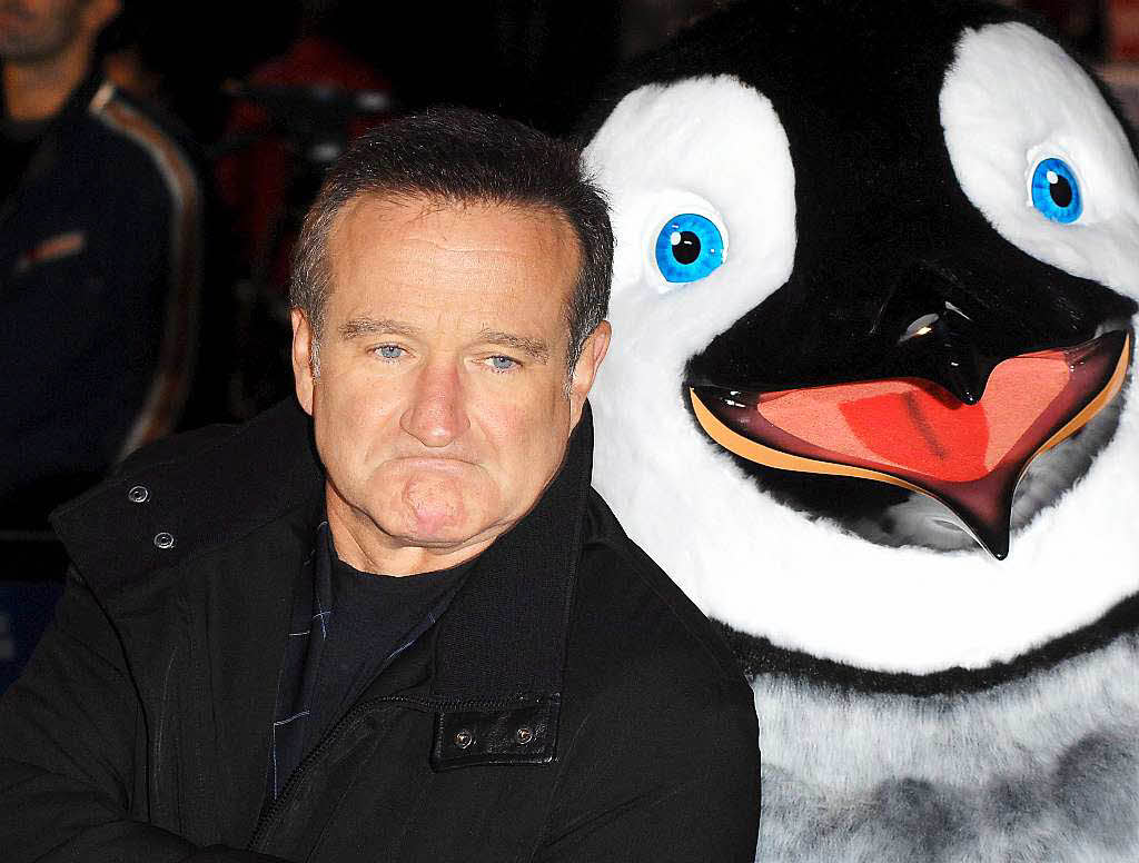 2006: Schauspieler Robin Williams bei der  Premiere von „Happy Feet“ in London.