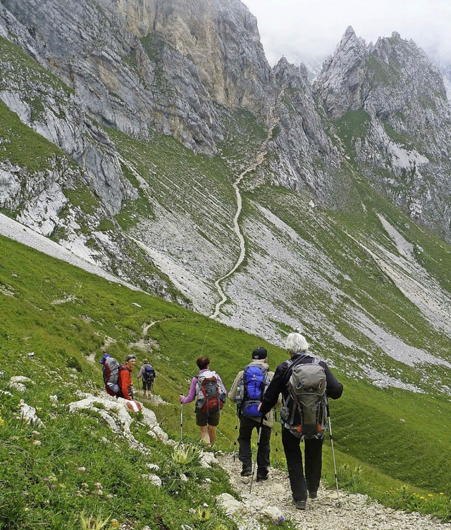 Die Wanderer auf dem Weg hoch zum Gatterl   | Foto: privat
