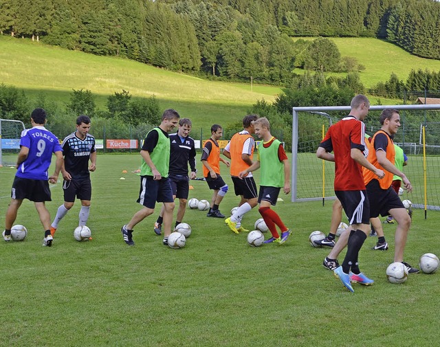 Ballfhrung auf engstem Raum - Training beim SV Biederbach  | Foto: N.Bayer