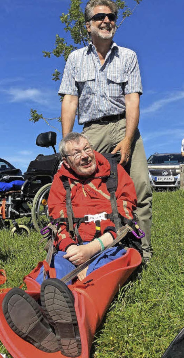 Peter Kohns, gelhmt vom Hals ab, erfllte sich einen Traum.  | Foto: Jrgen Mller