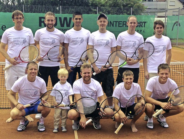 Die Mannschaft Herren I vom Tennisclub...steigt in die Zweite Bezirksliga auf.   | Foto: Verein