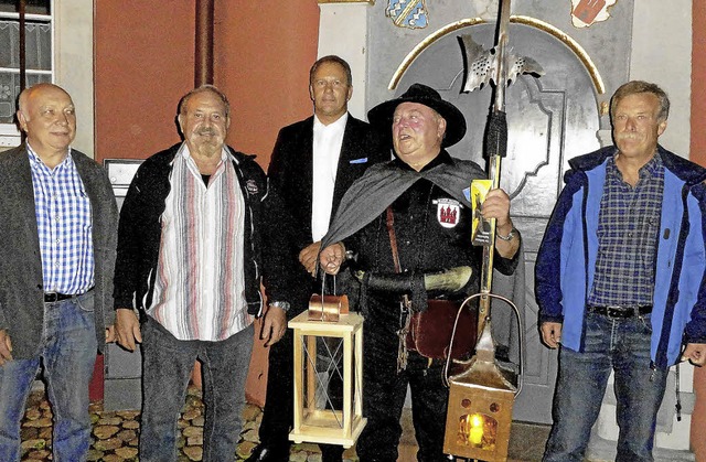 Nachtwchter Friedhelm Weiler absolvierte seinen 500. Nachtwchterrundgang.   | Foto: herbert trogus