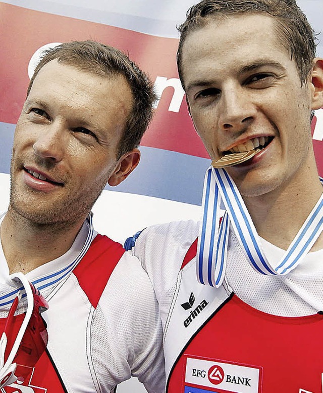 Titelkandidaten: Simon Niepmann (links) und Lucas Tramr   | Foto: DPA
