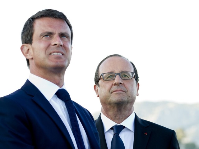 Frankreichs Premierminister Manuel Valls und Staatsprsident Francois Hollande  | Foto: AFP