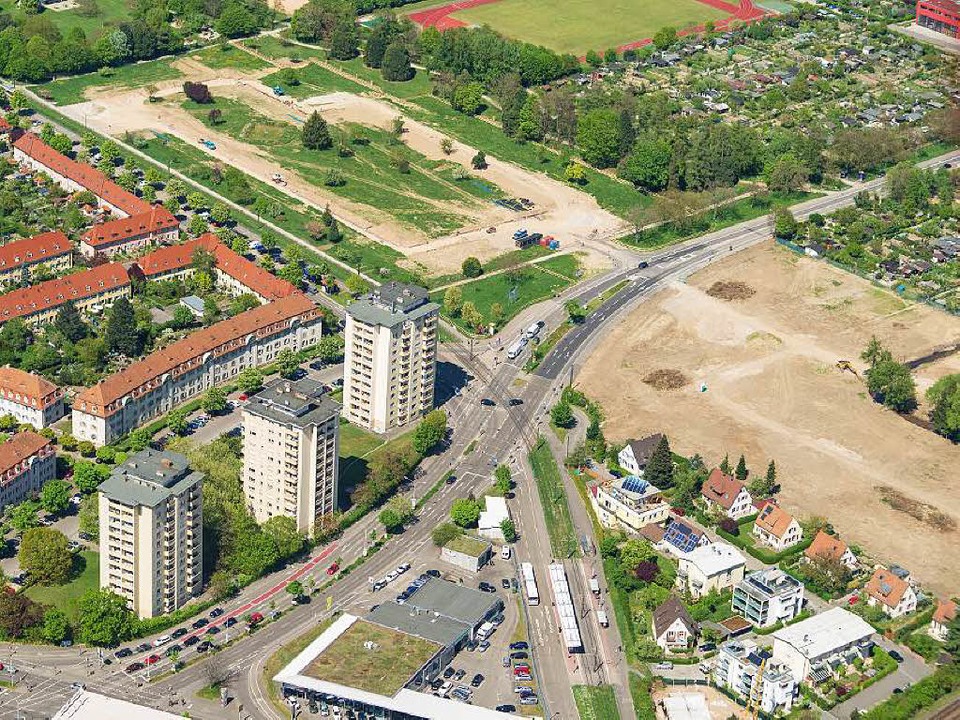 Das Neubaugebiet Gutleutmatten von oben.  | Foto: Nils Theurer