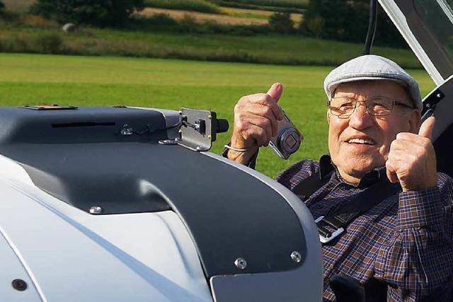 80-Jähriger Bleichheimer fliegt zum ersten Mal