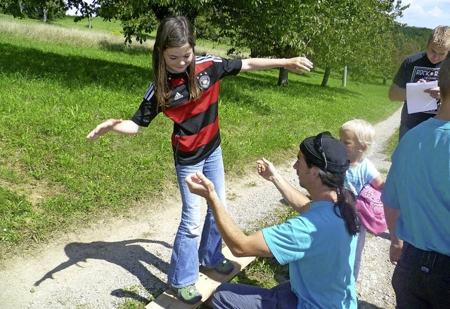 Balancieren will gebt sein.   | Foto: Gabriele Rasenberger