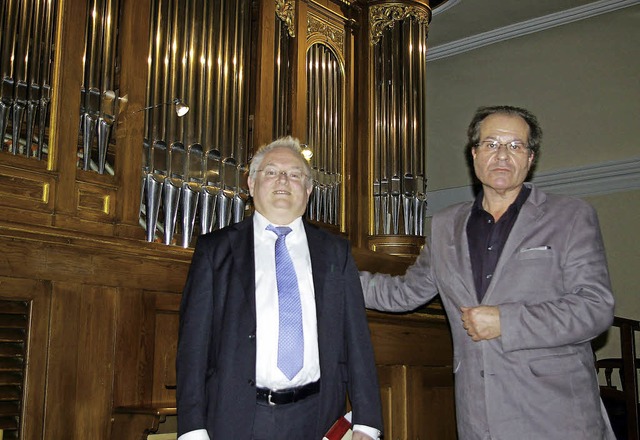 Meinrad Walter und Johannes Gtz (von links).   | Foto: Ernst-Hubert Bilke