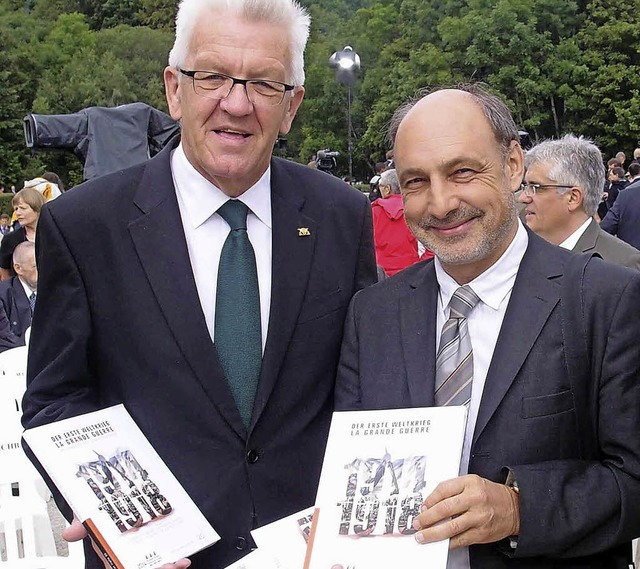 Winfried Kretschmann  war beim deutsch...Markus Moehring (rechts) prsentierte.  | Foto: zvg