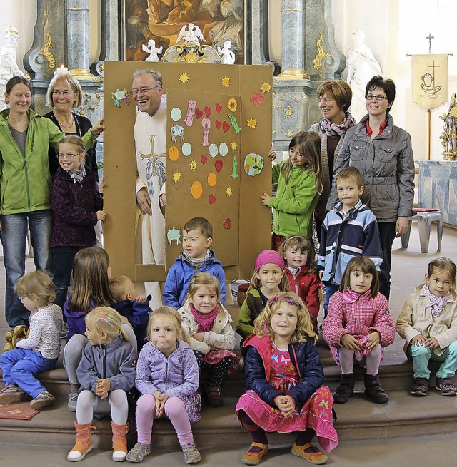 Kinderkirche in Merdingen: Die jngste...sen, und diese in der Kirche gezeigt.   | Foto: Hubert Selinger