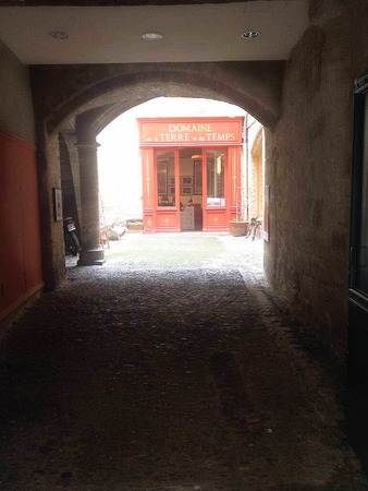 Gerda Siewert: Hier unvermutet in einem Hinterhof in Pezenas, Languedoc/Roussillon, Sdfrankreich, eine einladende wunderschne Tr, fast zu perfekt inmitten der uralten Gemuer.