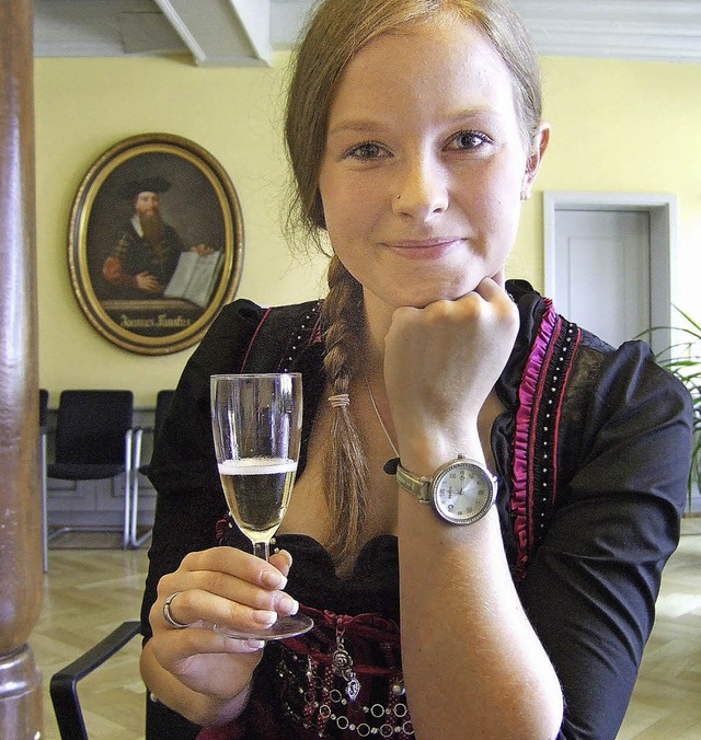 Zu Gast in Murg: Weinprinzessin Melissa Fnfgeld  | Foto: Susanne Mller