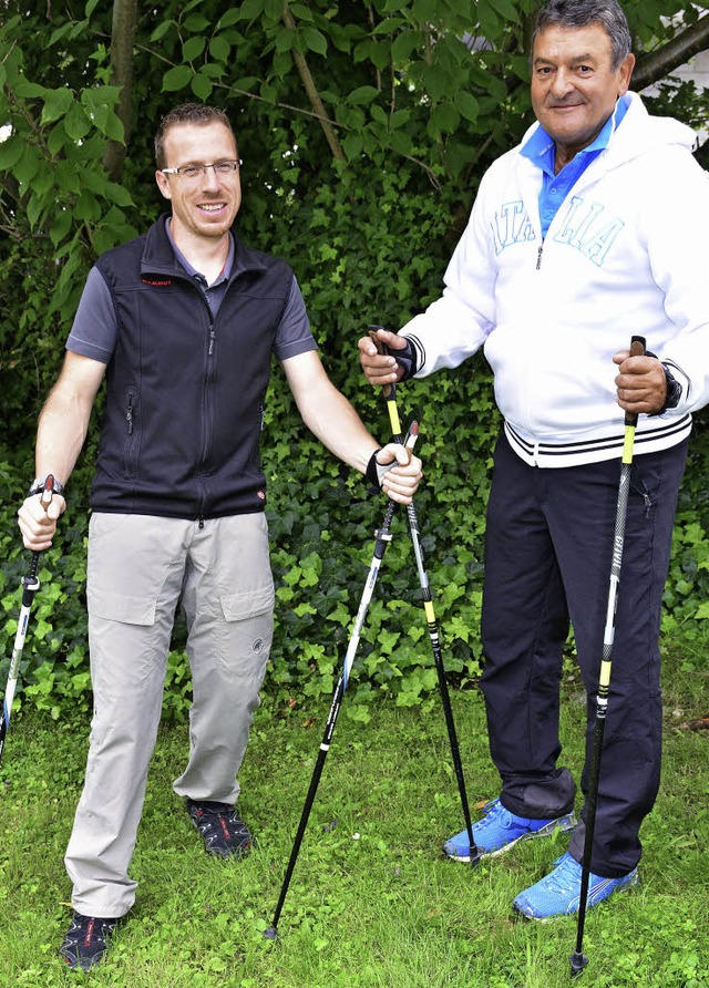 DSV-Trainer Frank Baumann (links) und Oscar Guidone   | Foto: D. Erggelet