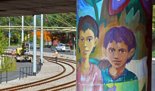 An den Rio-Sulen werden knftig regel... auch die Tramfahrgste vorbeifahren.   | Foto: Lauber