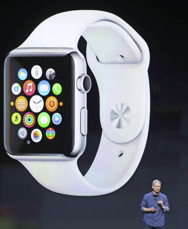 Der Apple-Chef prsentiert das neueste Produkt.   | Foto: AFP