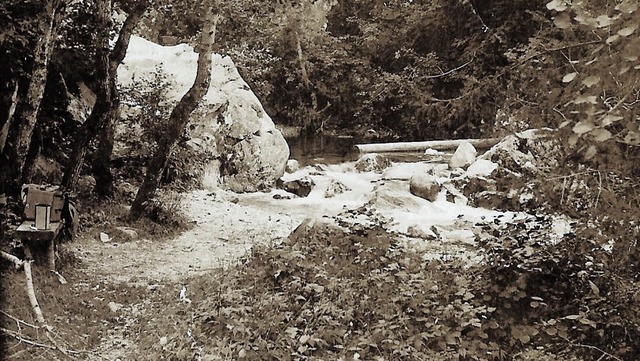 Vorgnger des Todtnauer Bads: der aufg... Fluss Wiese (fotografiert nach 1920)   | Foto: repro: Benno Drflinger