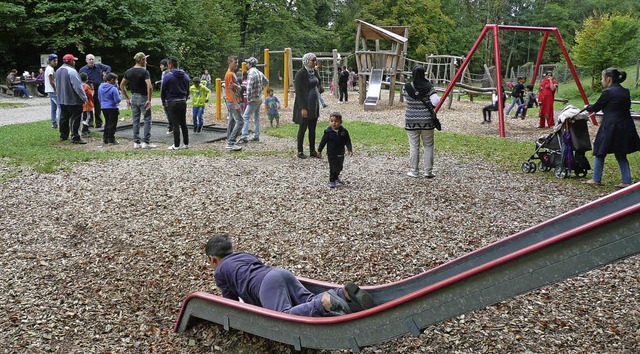 Den Kindern gefiel besonders das ausge...n auf dem Spielplatz beim Wildgehege.   | Foto: Danielle Hirschberger