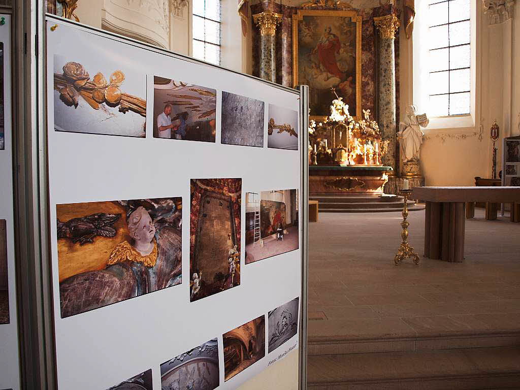 Die Pfarrgemeinde hat vor und nach der Restaurierung der Peterskirche viele Details dokumentiert.