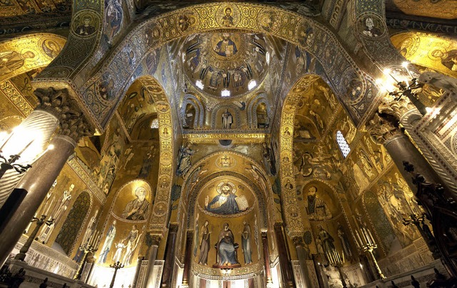 Die Trauung fand in der prunkvollen Cappella Palatina in Palermo statt.  | Foto: Imago