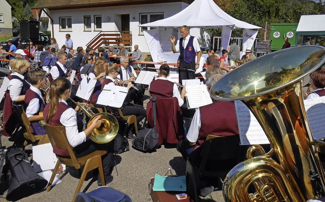 Der Musikverein Kiechlinsbergen in Aktion in Bleichheim.   | Foto: Tenz